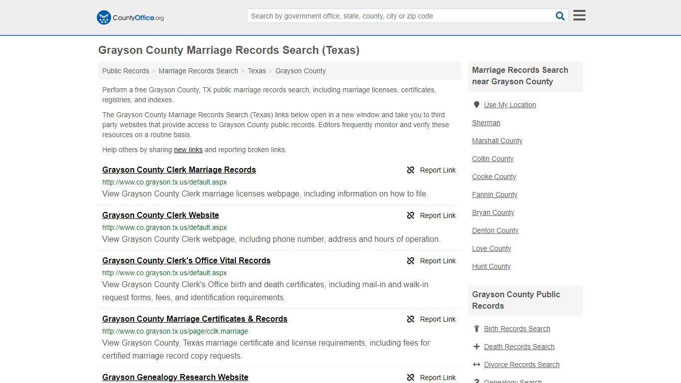 Marriage Records Search - Grayson County, TX (Marriage ...
